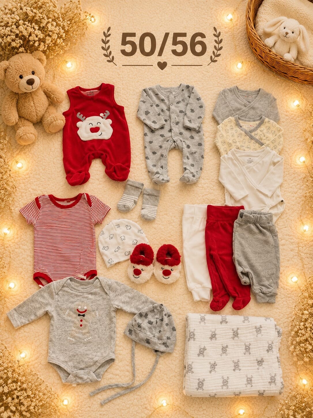 Baby Kleiderset Rot 50/56