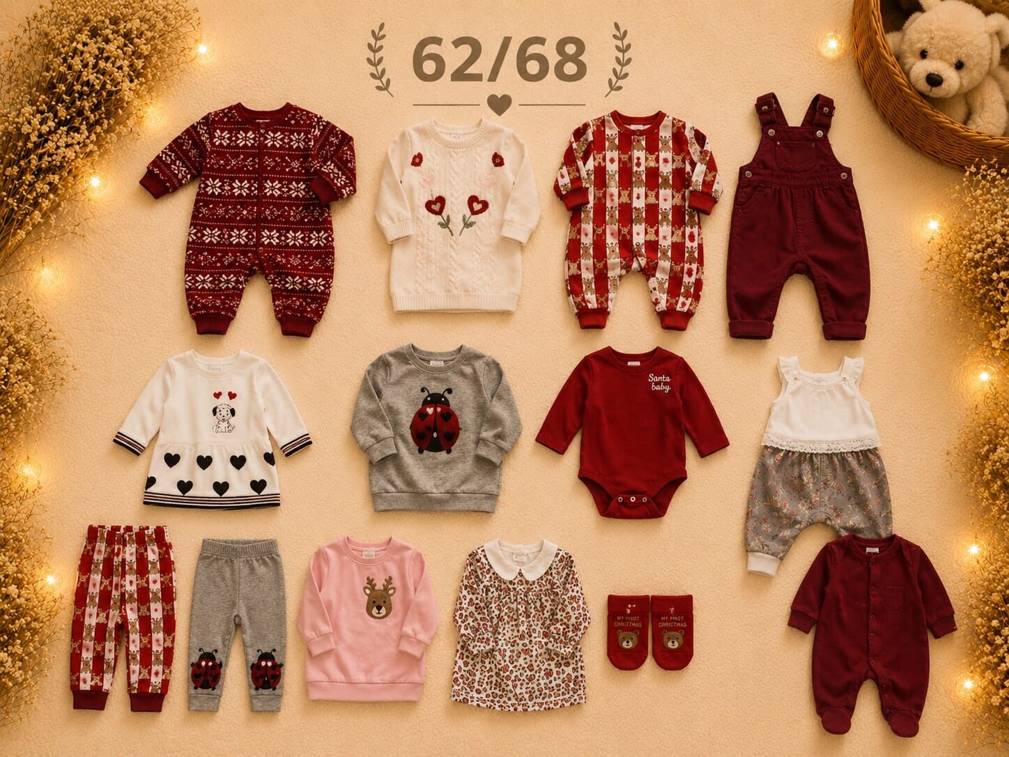 Baby Kleiderset Rot 62/68