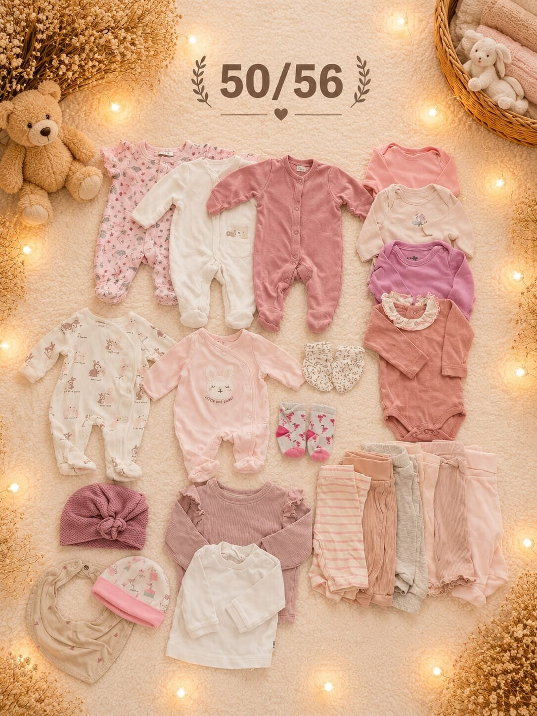 Baby Kleiderset Rosa 50/56
