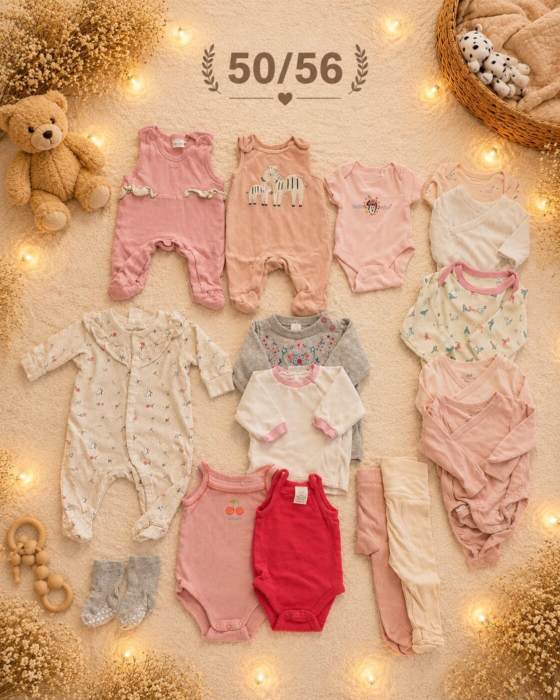 Baby Kleiderset Rosa 50/56