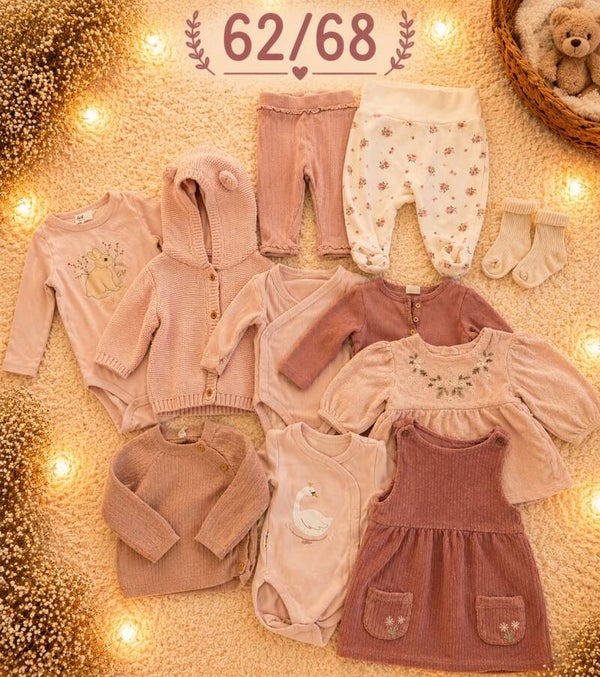Baby Kleiderset Rosa 62/68