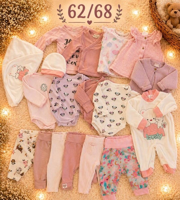 Baby Kleiderset Rosa 62/68
