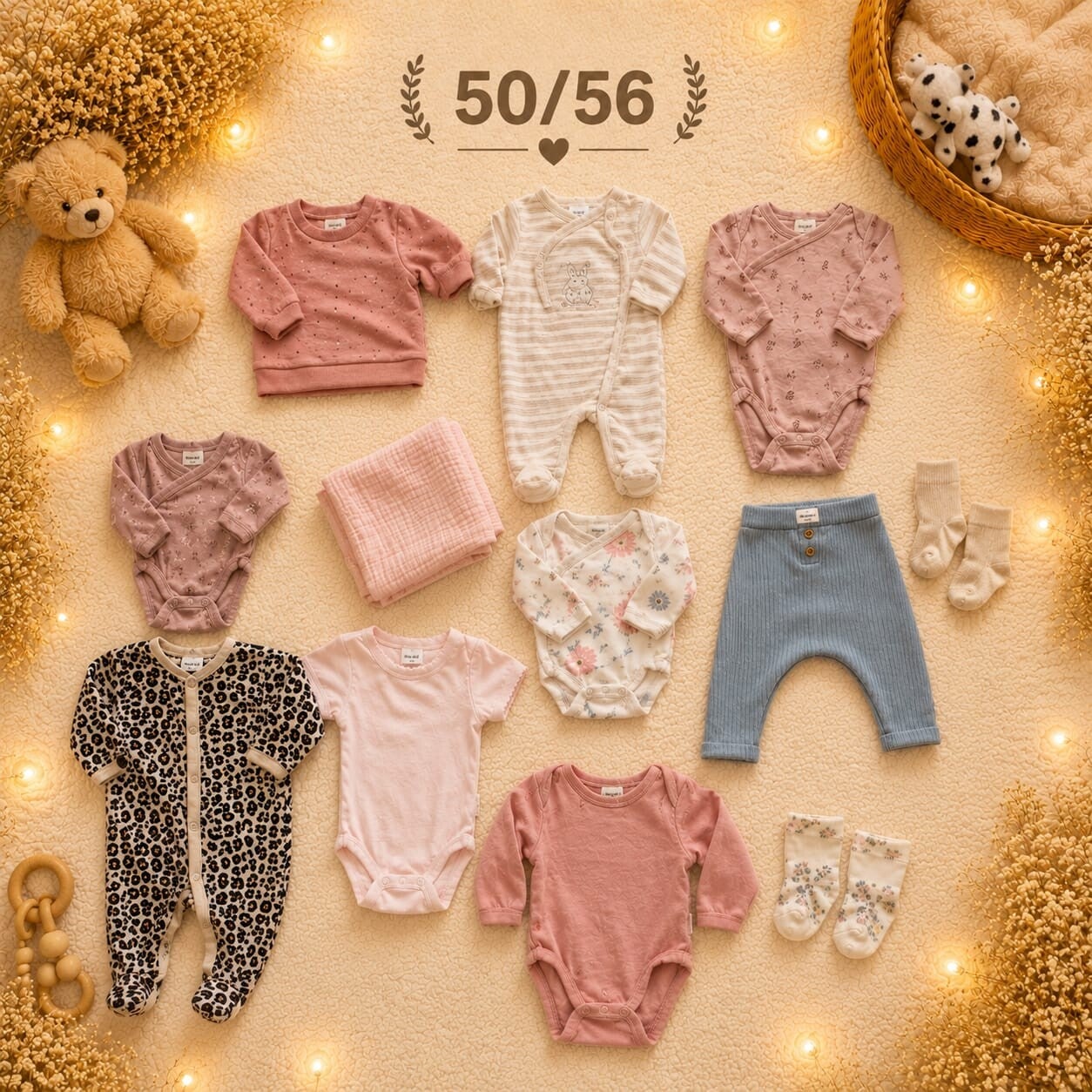 Baby Kleiderset Rosa 50/56