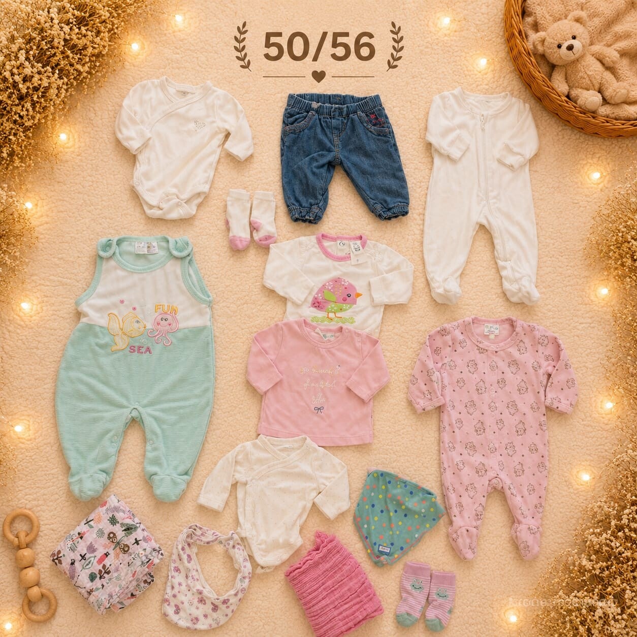 Baby Kleiderset Rosa 50/56