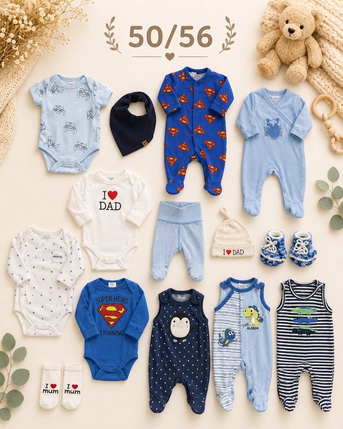 Baby Kleiderset Blau 50/56