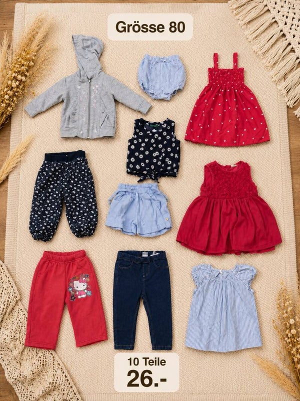 Baby Kleiderset Rot 80