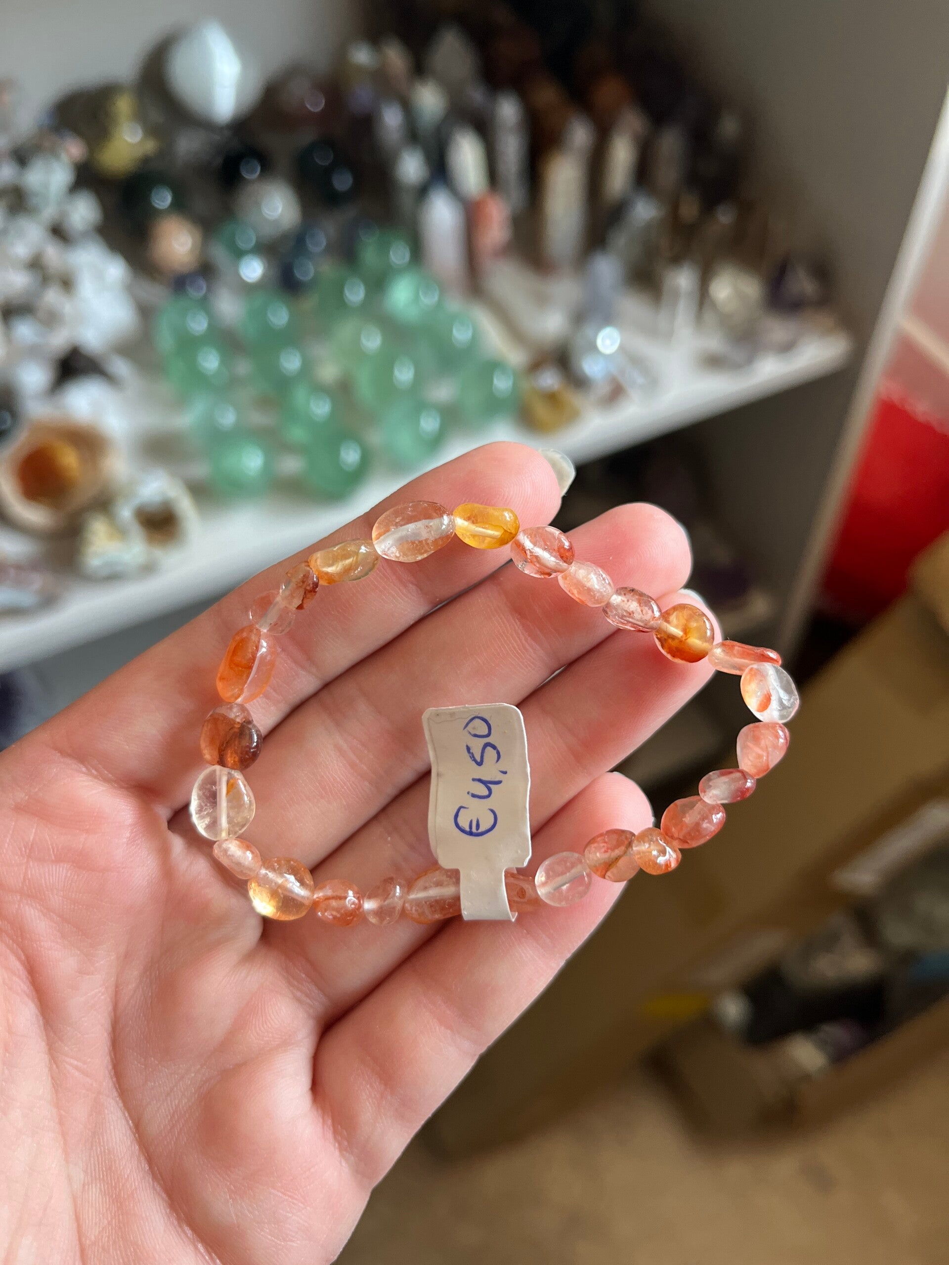 Hematoide kwarts armband getrommeld