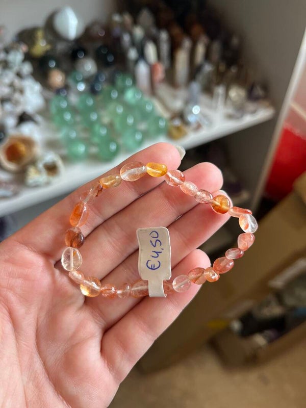 Hematoide kwarts armband getrommeld