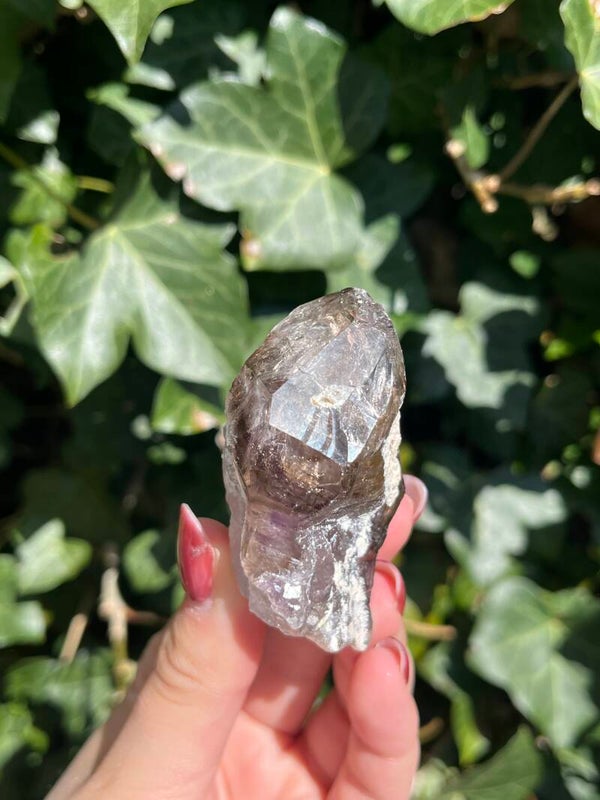 Kwarts met amethist en rookkwarts