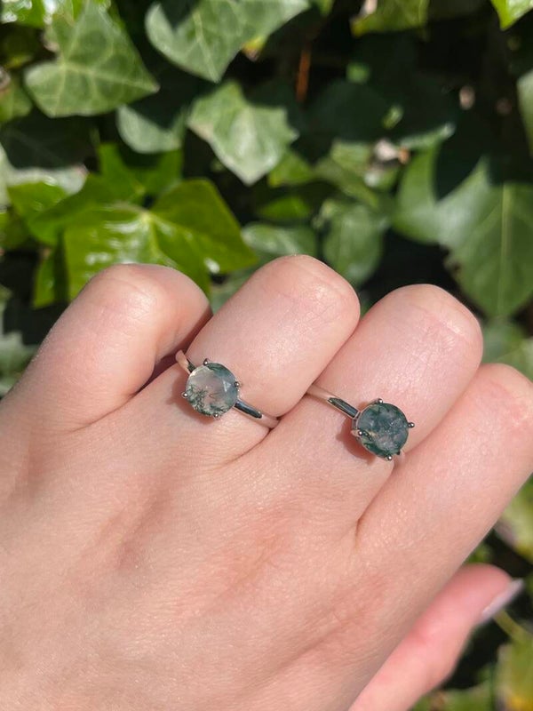 Mosagaat ring zilverkleurig