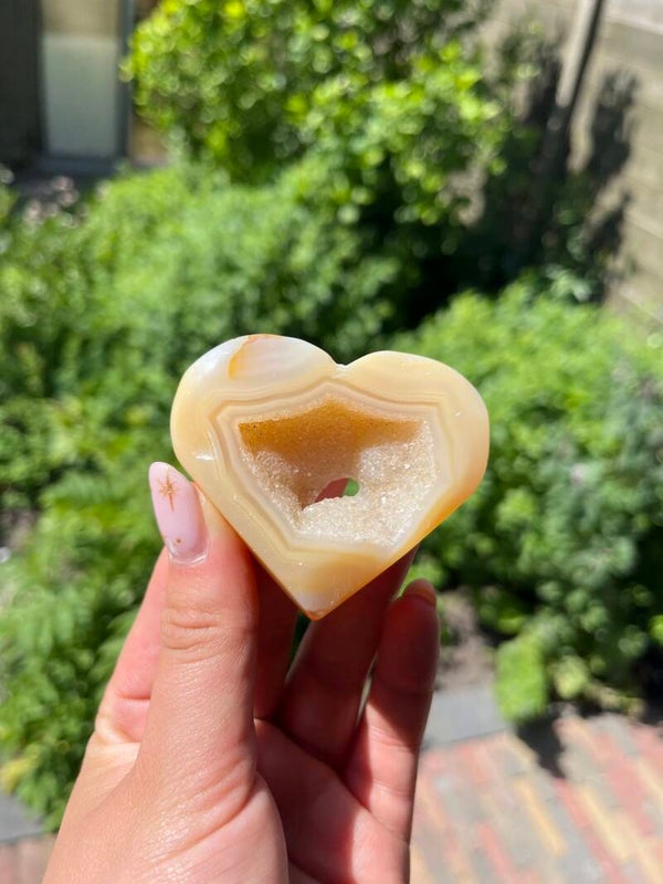 Agaat met druzy hart nr. 10