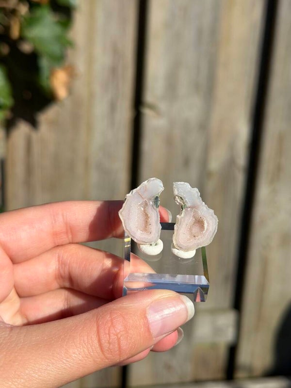 Tabasco agaat geode paar nr. 3