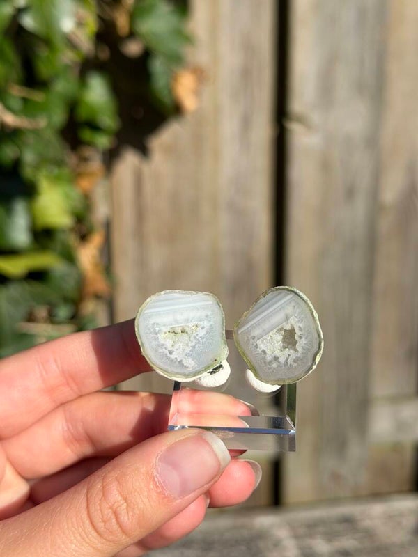 Tabasco agaat geode paar nr. 4