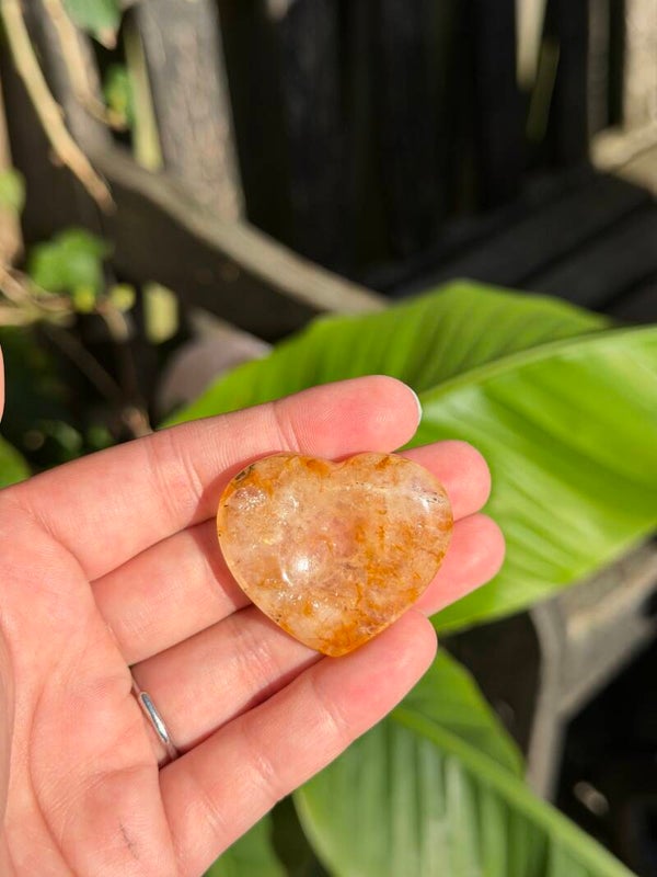 Golden healer hart worry stone