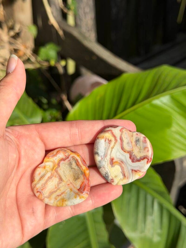 Crazy lace agaat hart worry stone