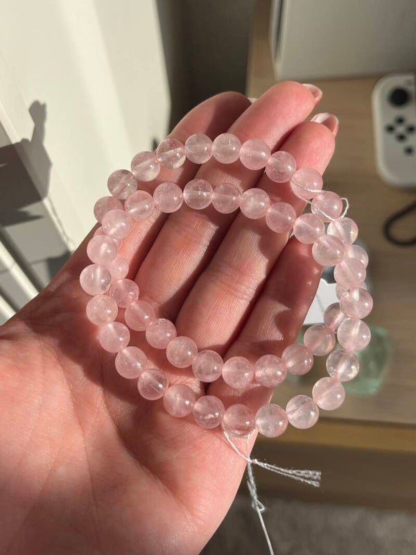 Rozenkwarts armband 8MM