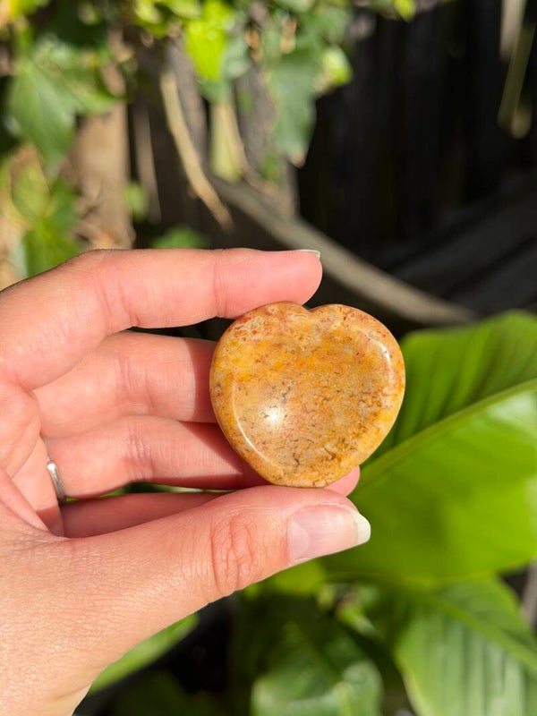 Crazy lace agaat hart worry stone