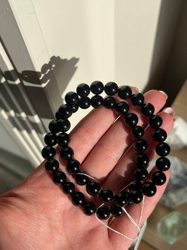Zwarte obsidiaan armband 8MM