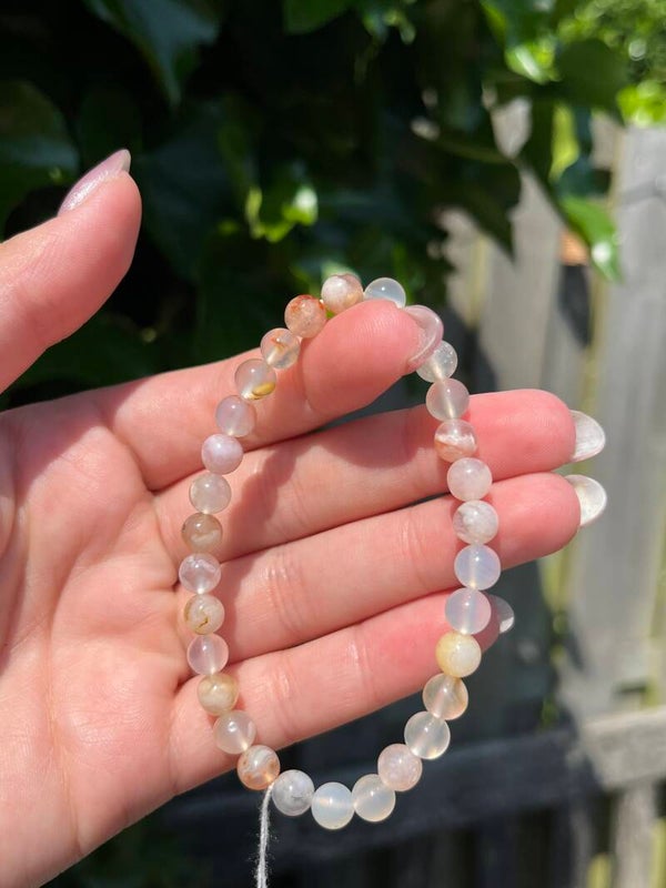 Bloemagaat armband 6MM