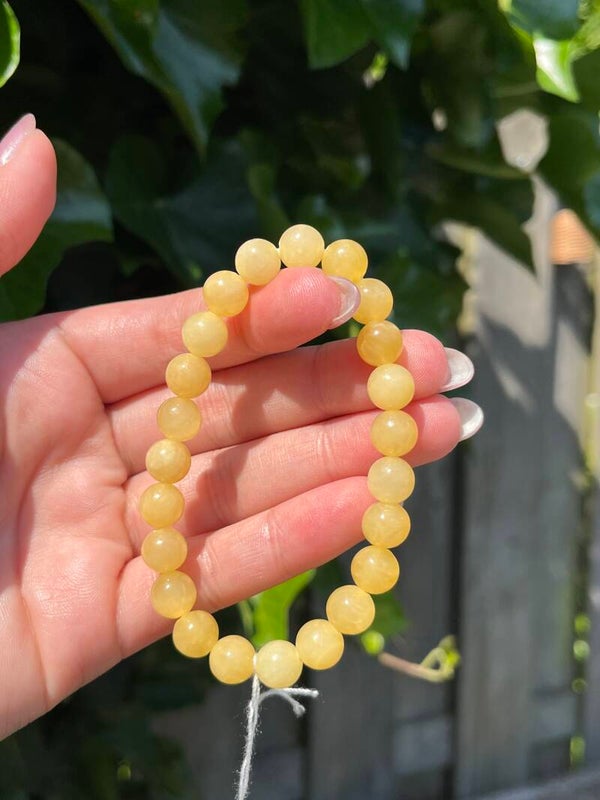 Gele calciet armband 8MM