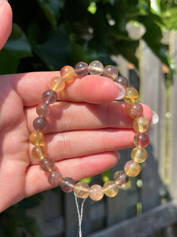 Gele fluoriet armband 8MM