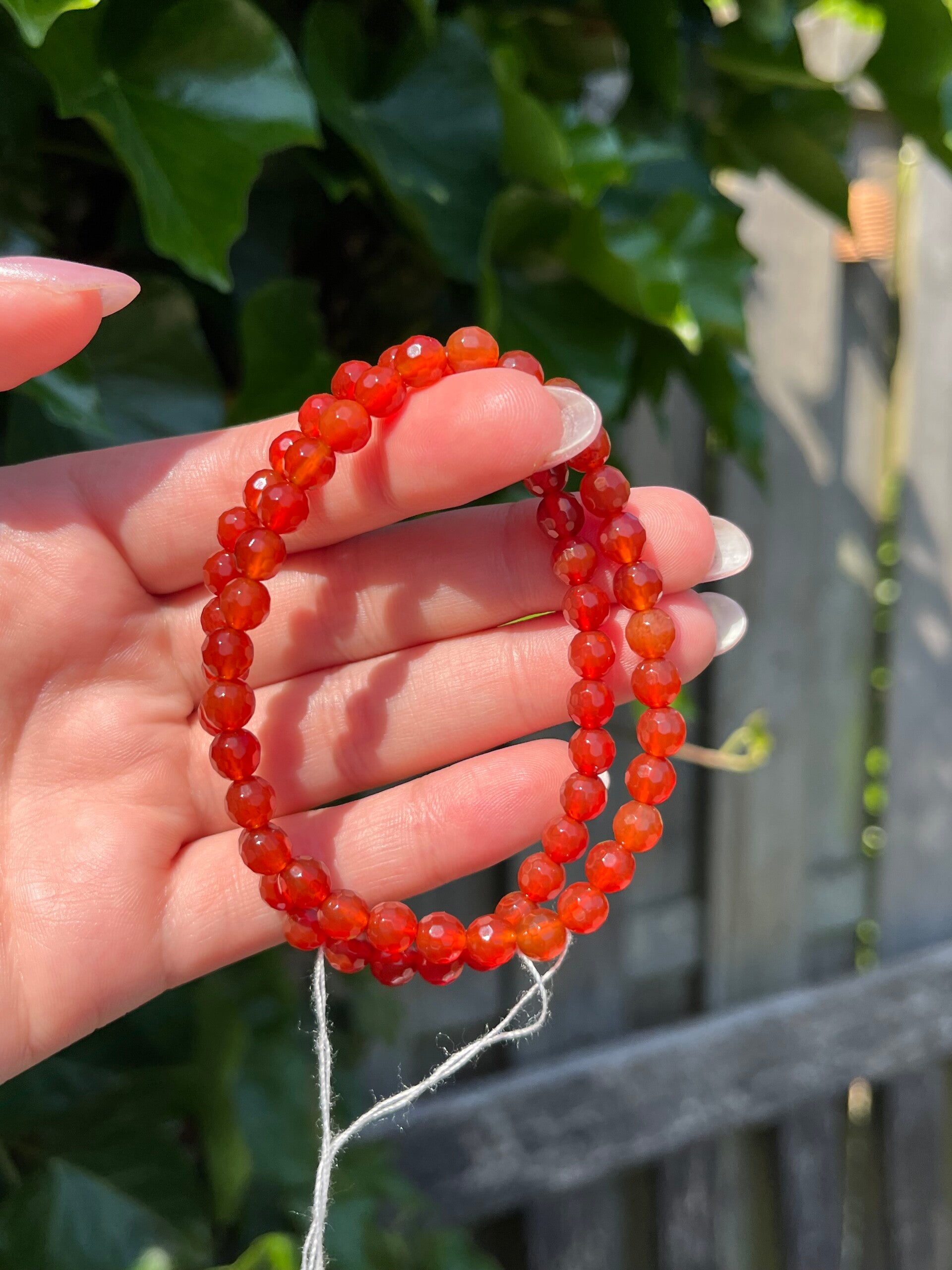 Carneool armband facet geslepen 6MM