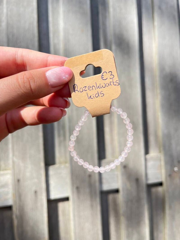 Rozenkwarts armbandje kids