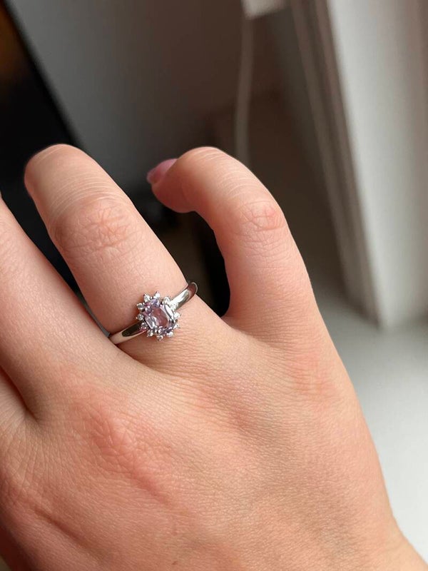 Amethist ring zilverkleurig