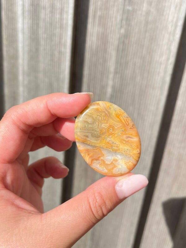 Crazy lace agaat worry stone nr. 3