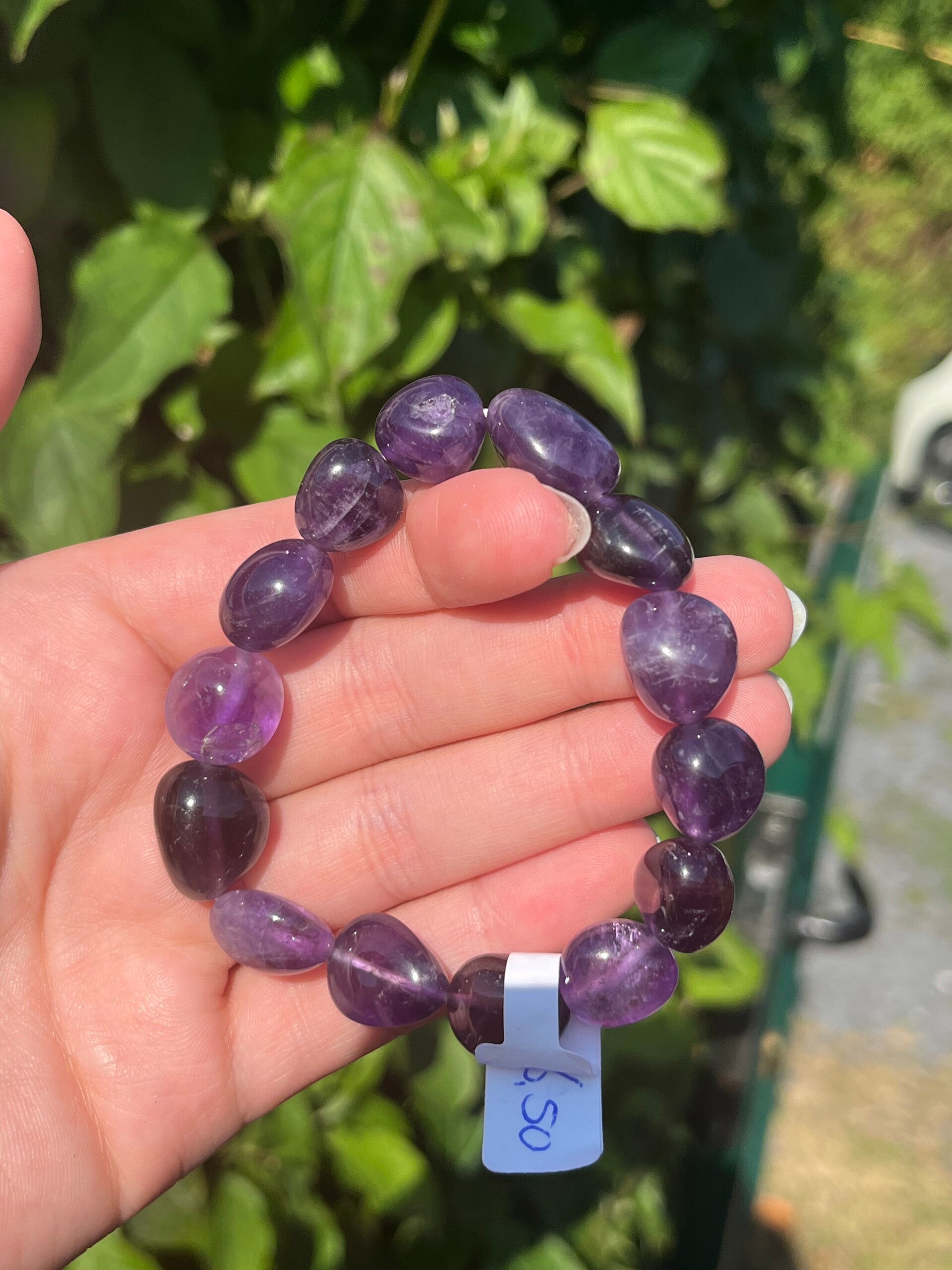 Amethist armband getrommeld