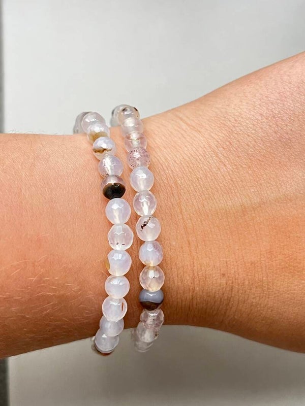 Dendriet agaat armband facet geslepen 6MM