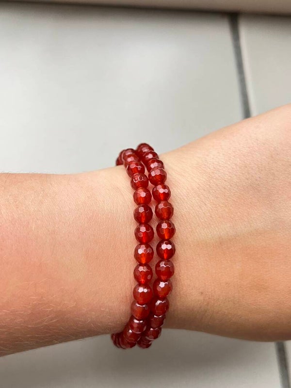 Carneool armband facet geslepen 6MM