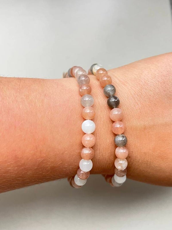 Maansteen mix armband 6MM