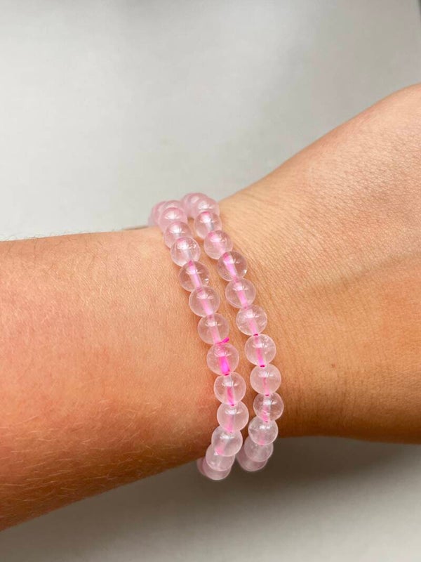 Rozenkwarts armband 6MM