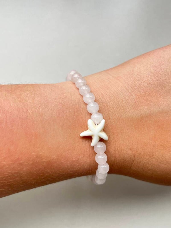 Rozenkwarts armband 6MM
