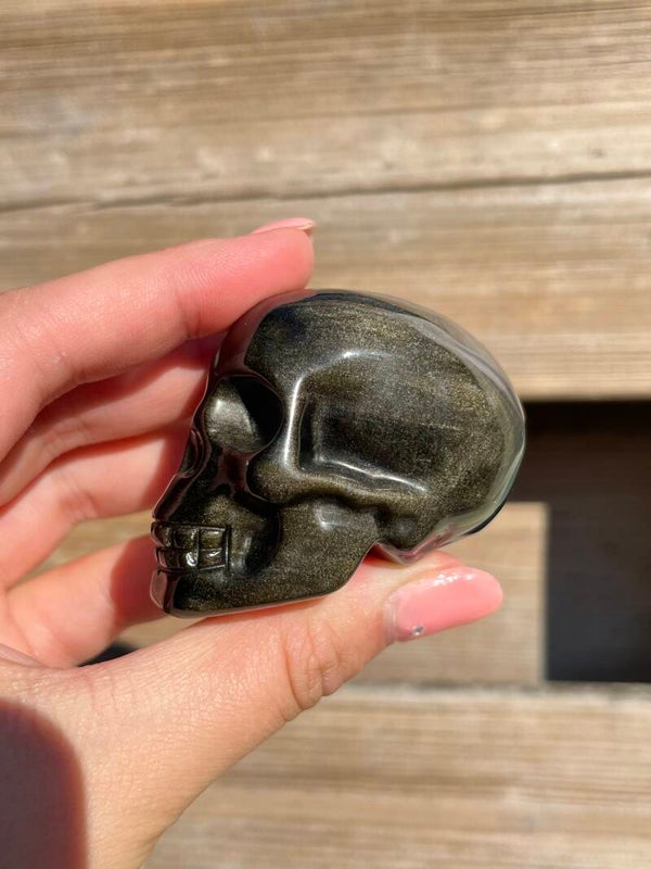 Goud obsidiaan skull