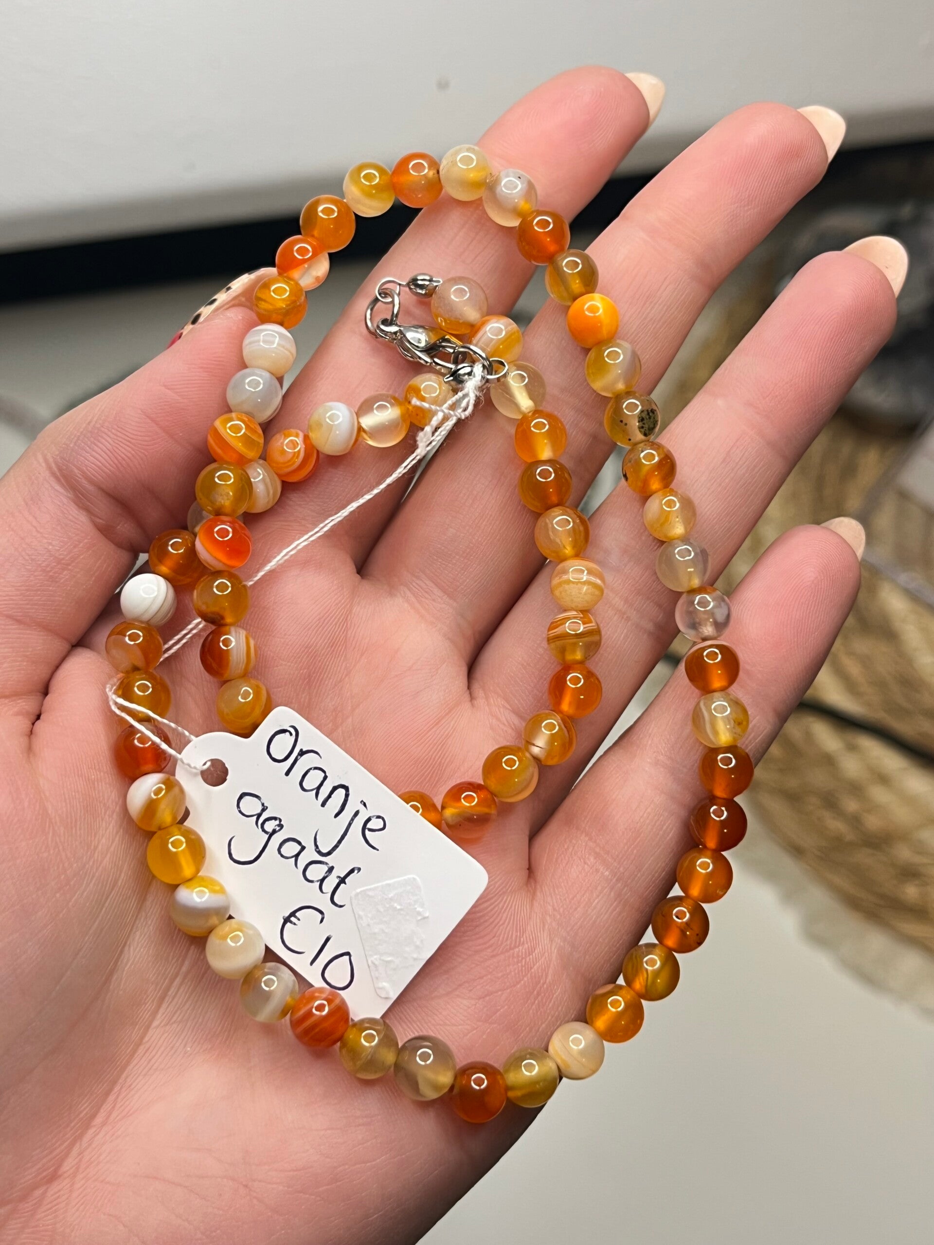 Oranje agaat ketting