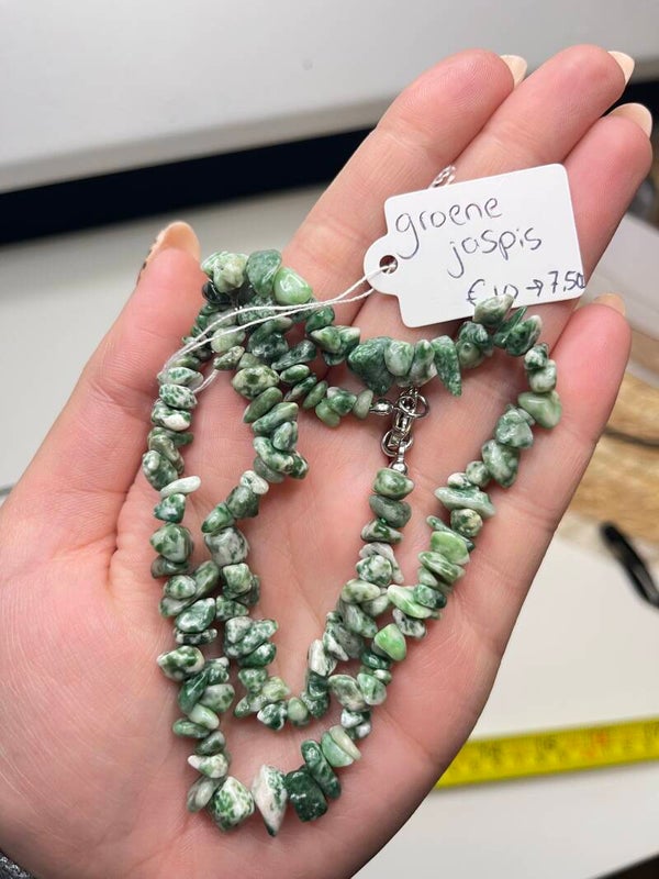 Groene jaspis ketting