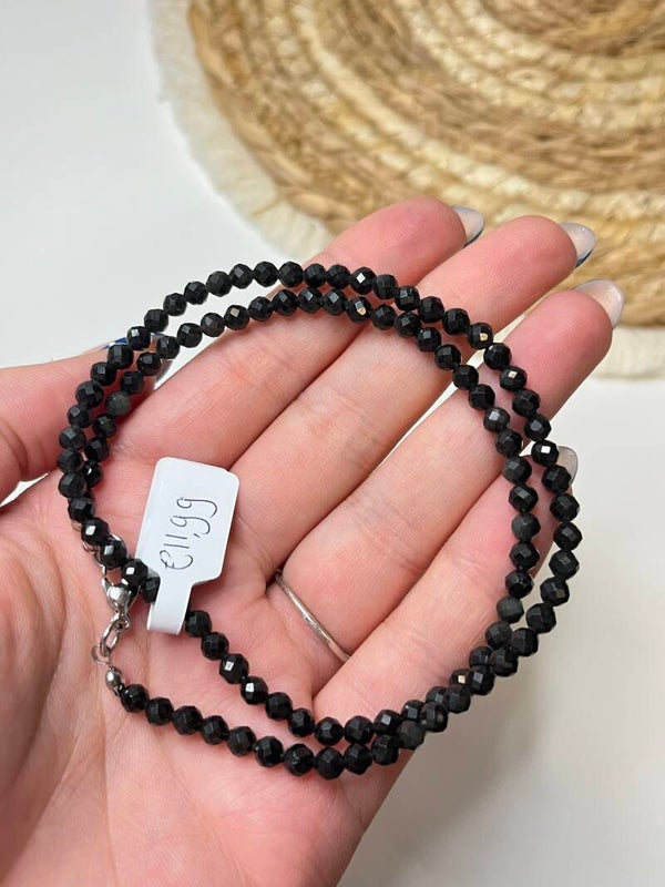 Regenboog obsidiaan facet geslepen ketting