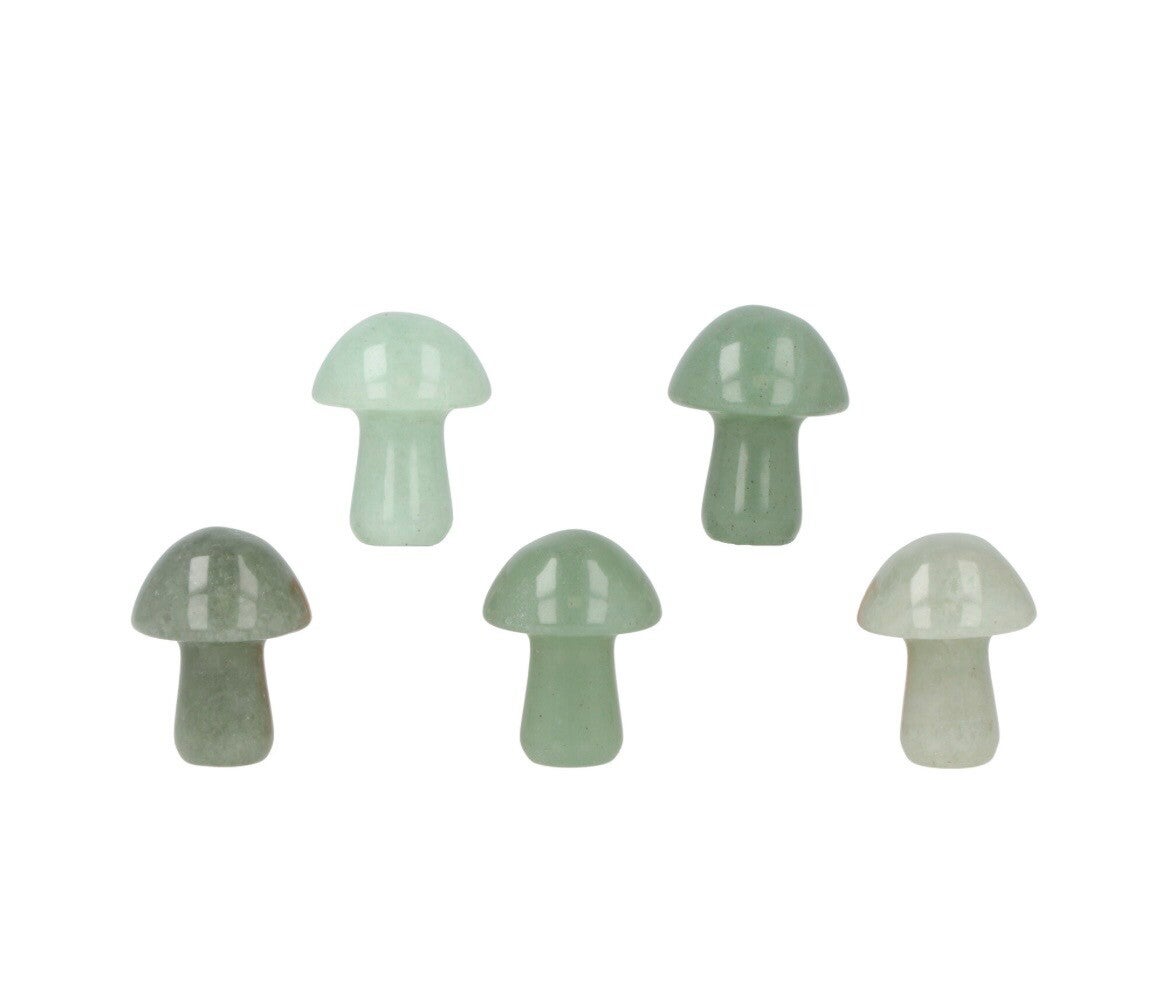 Groene aventurijn paddenstoel