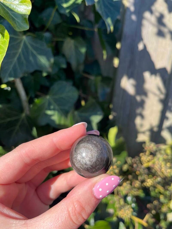 Zilver obsidiaan bolletje