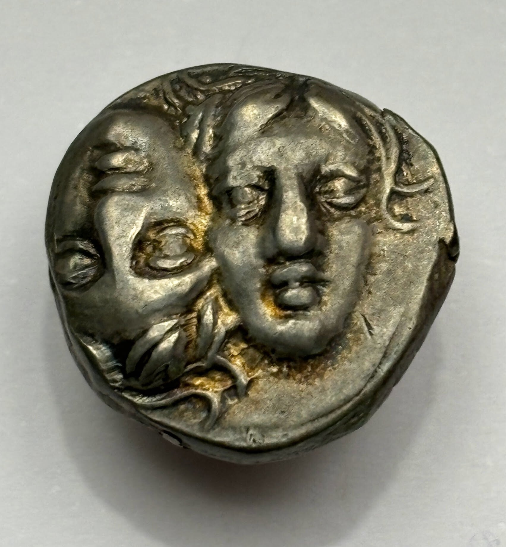 Thrace, Istros (400-350 BC), Silver Stater (EF) - Conjoined Heads, Sea Eagle with Fish in Claws