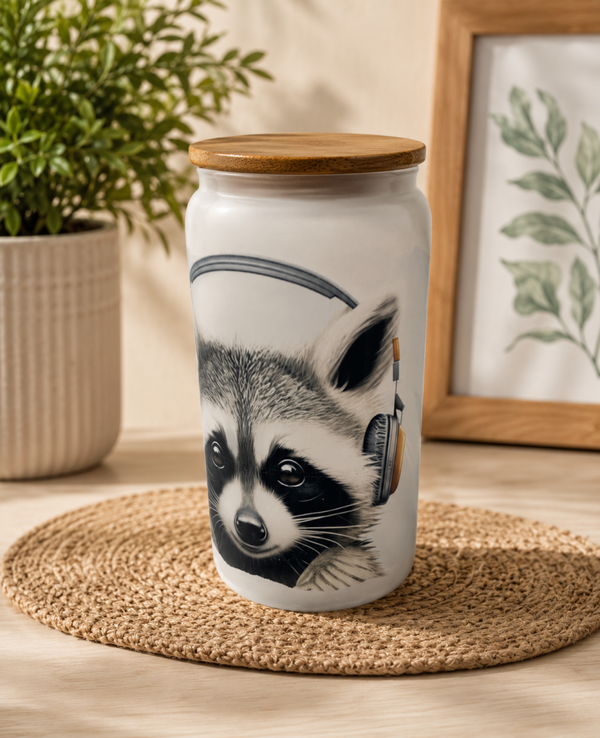 Trinkglas Waschbär