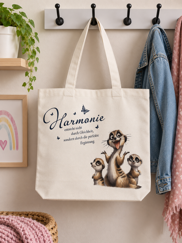 Stofftasche Erdmännchen Familie