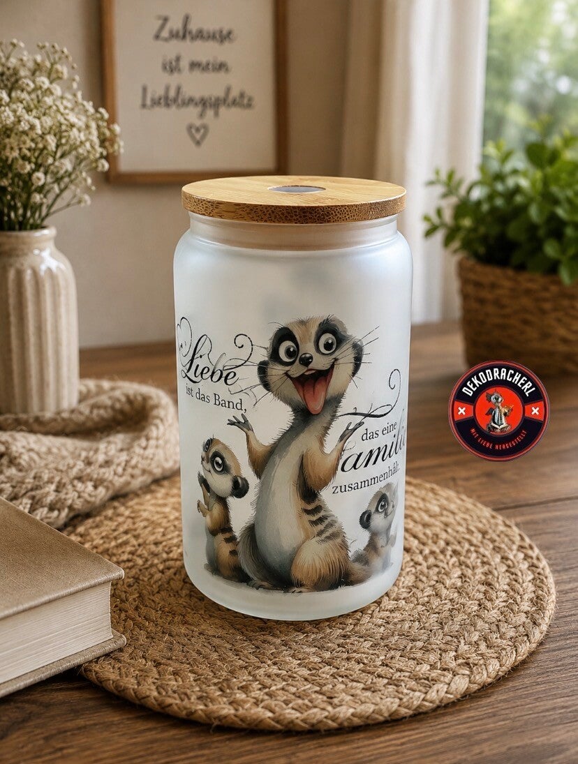Trinkglas Erdmännchen