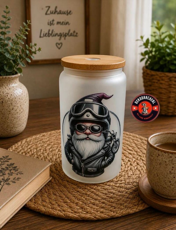 Trinkglas Motorradwichtel