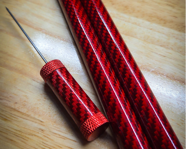 Custom carbon needle red