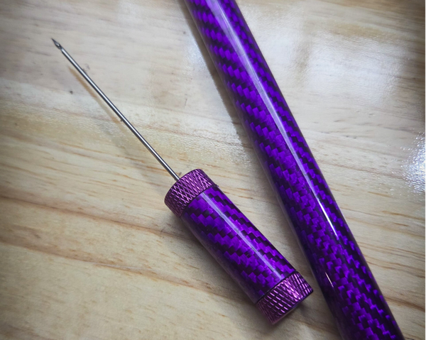 Custom carbon needle purple