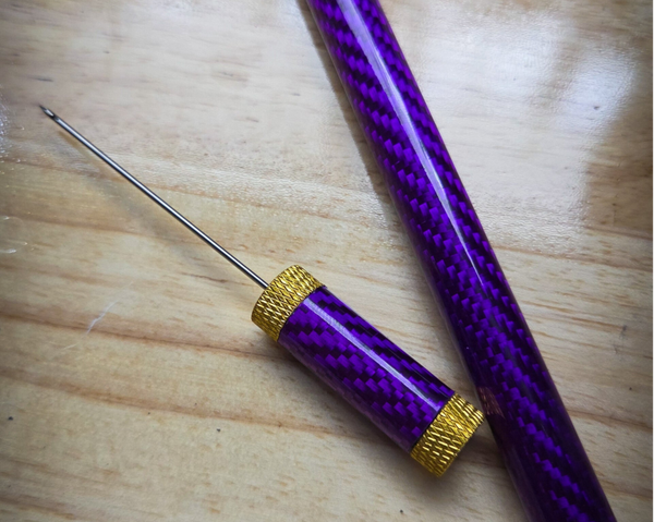 Custom carbon needle purple/gold