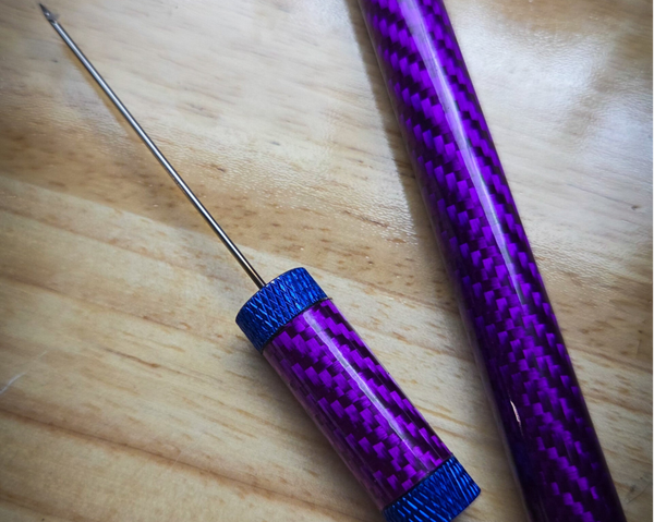 Custom carbon needle purple/blue